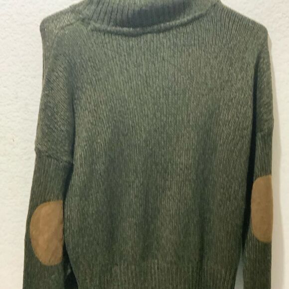 Razzle Dazzle sweater green with leather elbows New - Picture 7 of 9